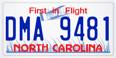 NC license plate DMA9481