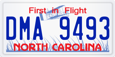 NC license plate DMA9493