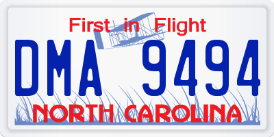 NC license plate DMA9494