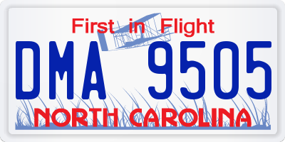 NC license plate DMA9505