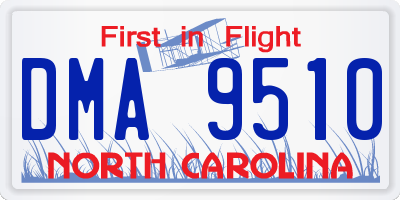 NC license plate DMA9510