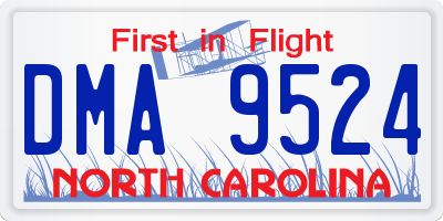 NC license plate DMA9524