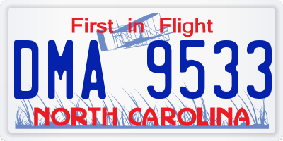 NC license plate DMA9533