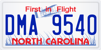 NC license plate DMA9540