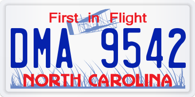 NC license plate DMA9542