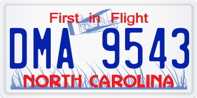 NC license plate DMA9543