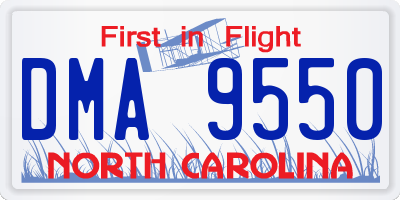 NC license plate DMA9550