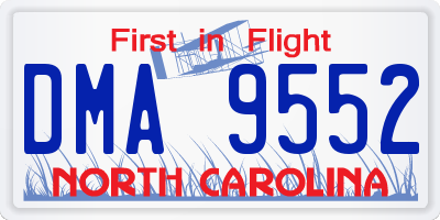NC license plate DMA9552