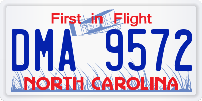 NC license plate DMA9572