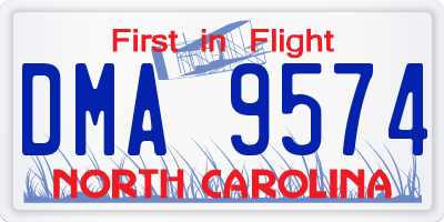 NC license plate DMA9574