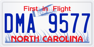 NC license plate DMA9577