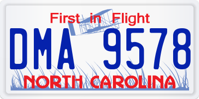 NC license plate DMA9578