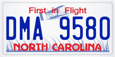 NC license plate DMA9580