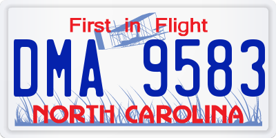 NC license plate DMA9583