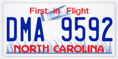 NC license plate DMA9592