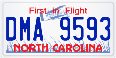 NC license plate DMA9593