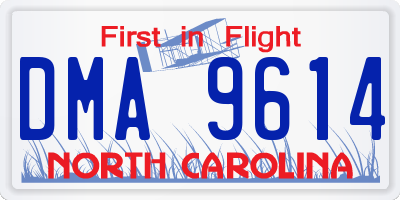 NC license plate DMA9614