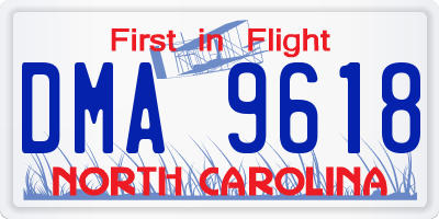 NC license plate DMA9618