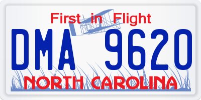 NC license plate DMA9620