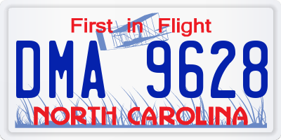 NC license plate DMA9628