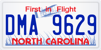 NC license plate DMA9629