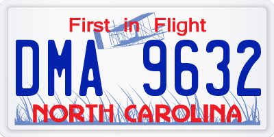 NC license plate DMA9632