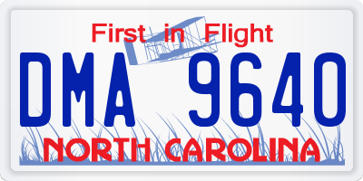 NC license plate DMA9640