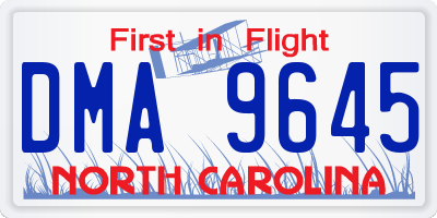 NC license plate DMA9645
