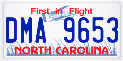 NC license plate DMA9653