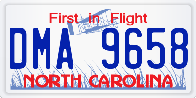 NC license plate DMA9658