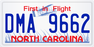 NC license plate DMA9662