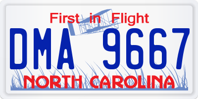 NC license plate DMA9667
