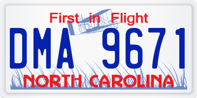 NC license plate DMA9671