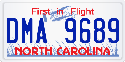NC license plate DMA9689
