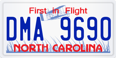 NC license plate DMA9690