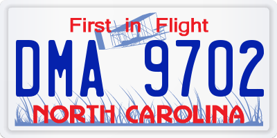 NC license plate DMA9702