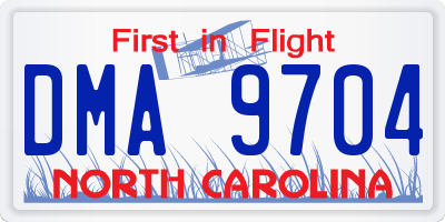 NC license plate DMA9704