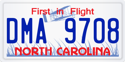 NC license plate DMA9708