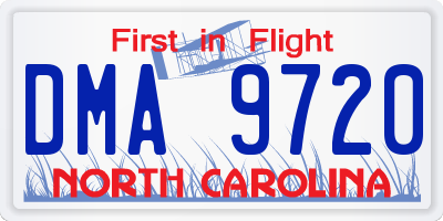 NC license plate DMA9720
