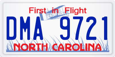 NC license plate DMA9721