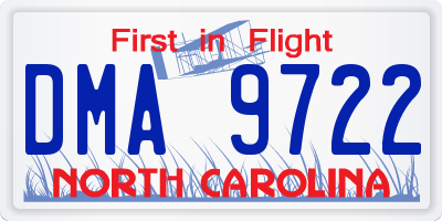 NC license plate DMA9722
