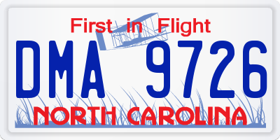NC license plate DMA9726