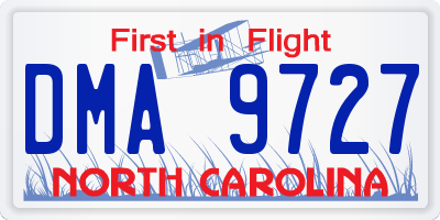 NC license plate DMA9727