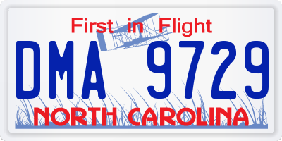 NC license plate DMA9729