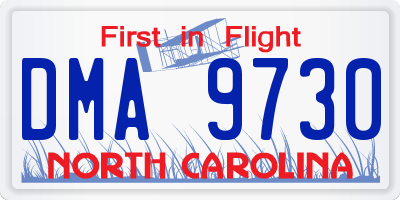 NC license plate DMA9730
