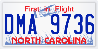 NC license plate DMA9736