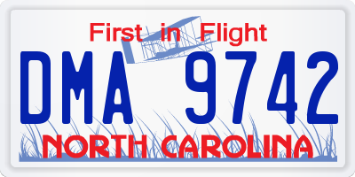 NC license plate DMA9742