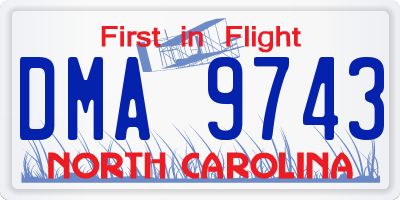 NC license plate DMA9743