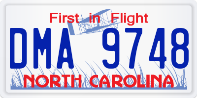 NC license plate DMA9748