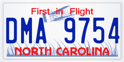NC license plate DMA9754